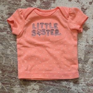Carter's Orange 'Little Sister' Tee with Polka Dots